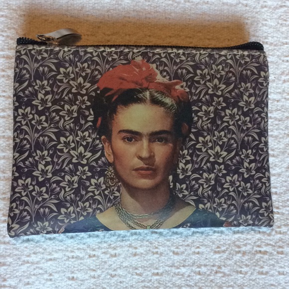 Handbags - NWOT Frida Kahlo Cowhide Leather Zippered Pouch